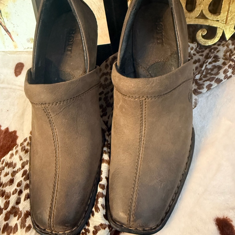 Born Taupe Brown Suede Ankle Booties